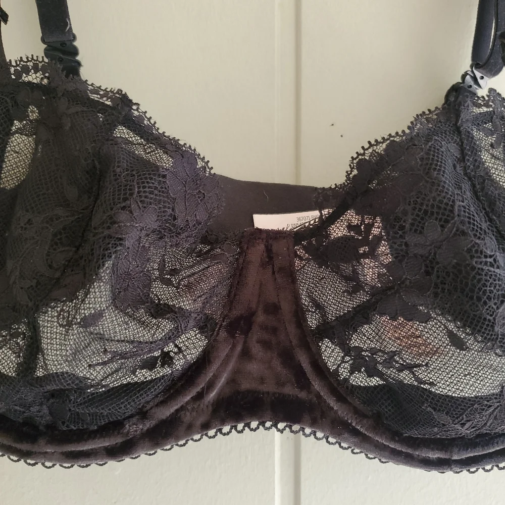 Victoria's Secret Bra 34DD Dream Angels Push-Up Without Padding Black Velvet